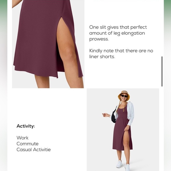 NWT HALARA Backless Cut Out Pocket Split Hem women’s Midi Dress small exercise - Picture 9 of 11